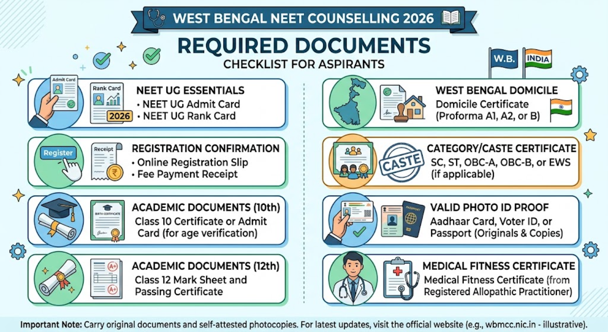 Documents Required for West Bengal NEET Counselling 2026