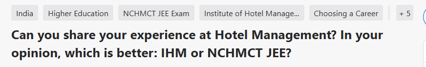 NCHMCT JEE 2026: Quora Discussion