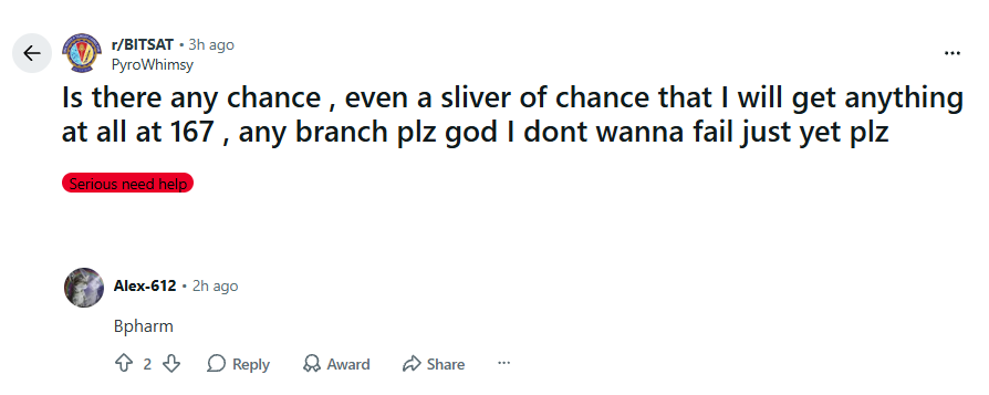 BITSAT College Predictor 2026: Reddit Discussion