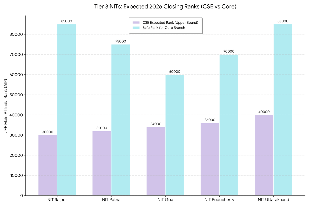 Tier 3 NITs Expected Closing Rank 2026 