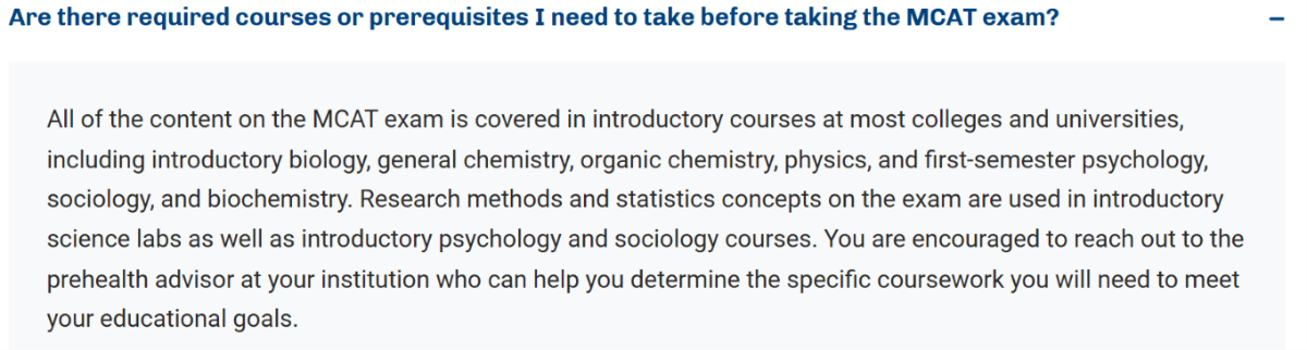 MCAT 2027 Prerequisites