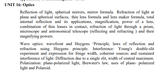 JEE Main Physics Syllabus 2027: Deleted Topics