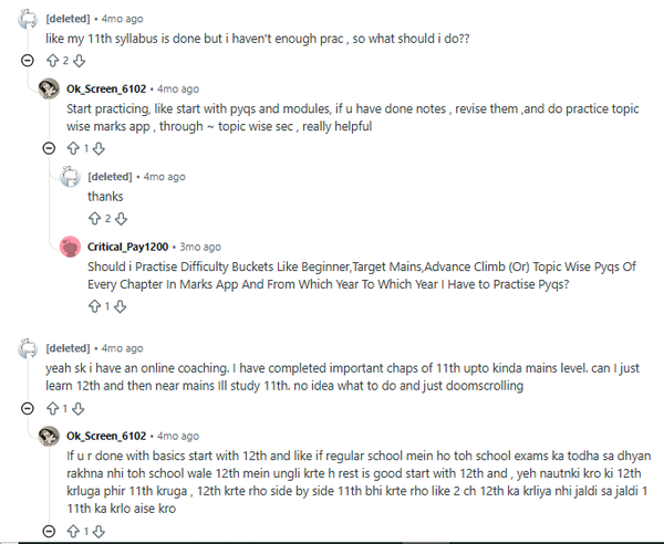 What are Most Important Topics for JEE Mains 2027? — Reddit Discussion