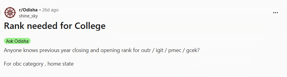 OJEE 2026 Scorecard vs Rank Analysis: Reddit Discussion