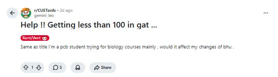 CUET 2026 General Aptitude Test Marks vs Percentile Expected: Reddit Discussions
