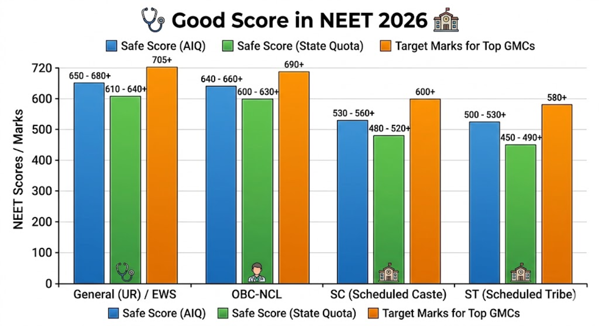 What is the Expected NEET 2026 Safe Score Out of Total Marks?