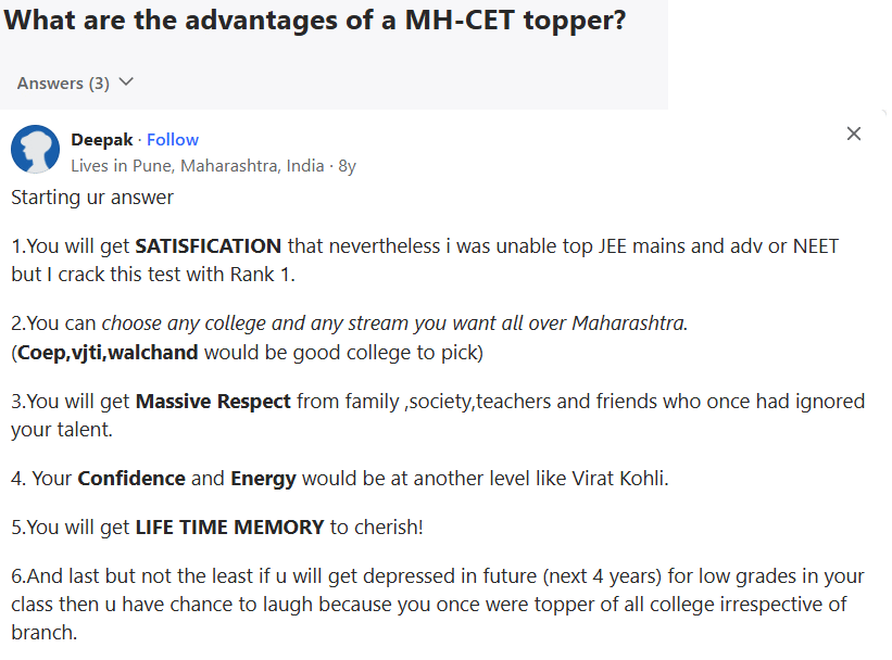 MHT CET 2026 Toppers List: Quora Discussion