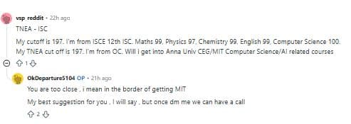 TNEA 2026 Colleges for Cutoff Marks Between 140 to 160: Reddit Discussions