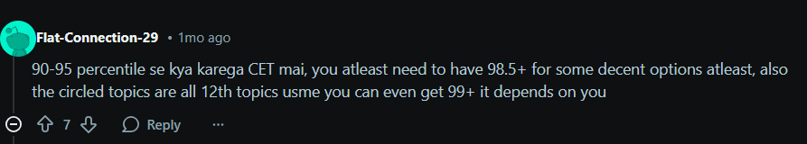 Reddit Discussion about MHT CET Cutoff