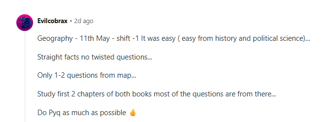 CUET UG Geography Marks vs Percentile 2026: Reddit Discussions