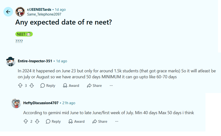 NEET UG 2026 New Exam Date: Reddit Discussion