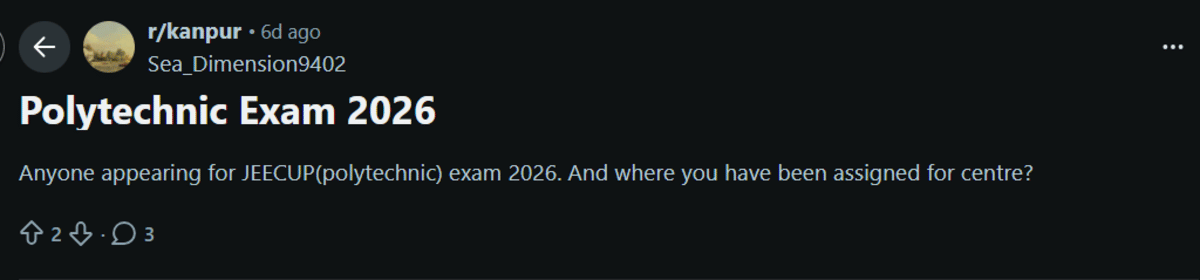 JEECUP 2026 : Reddit Discussion