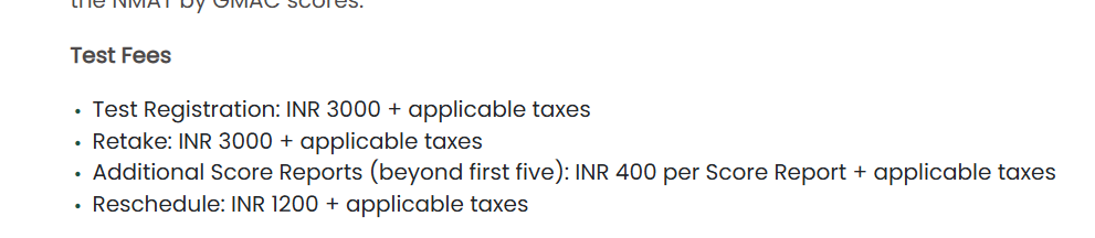 NMAT 2026 Registration Fee: All Charges