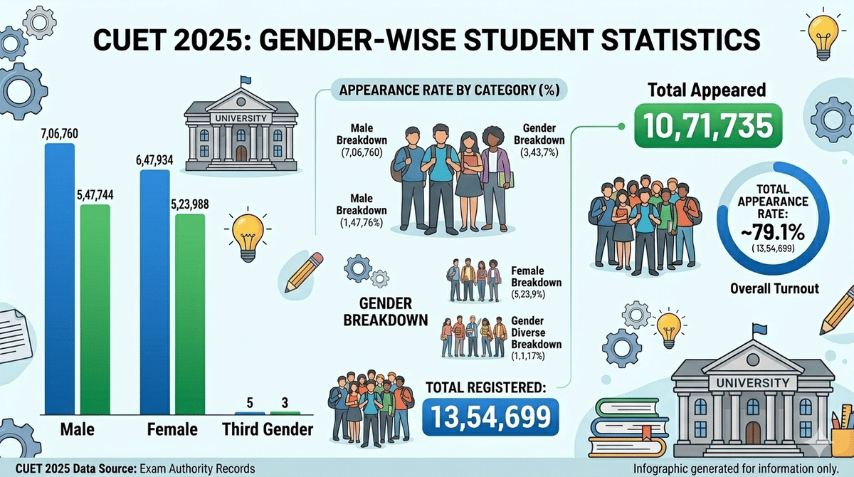 CUET UG Result 2026: Category-wise Number of Students Registered and Appeared in CUET 2025