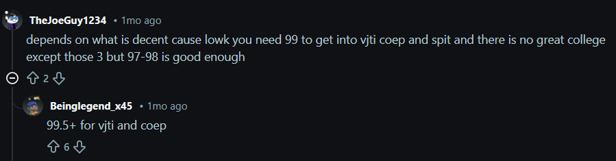 Reddit Discussion about MHT CET Cutoff