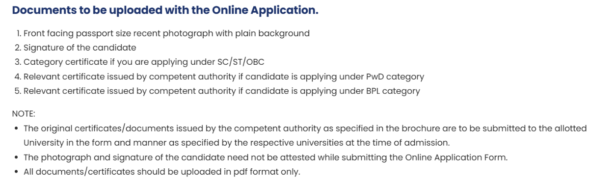 Documents Required to Fill CLAT PG Form 2027 