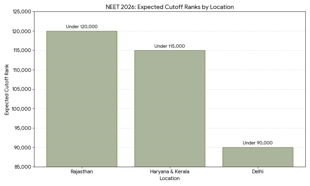 State-wise Expected Cutoff Ranks for ST in NEET 2026