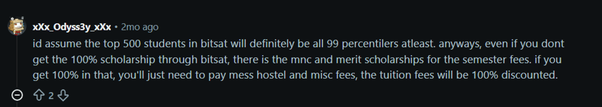 BITSAT 2026 Safe Score : Reddit Discussion
