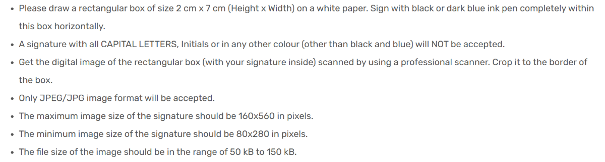 IIT JAM 2027 Signature Specification