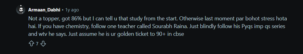CBSE Class 12 Toppers 2026: Reddit Discussion