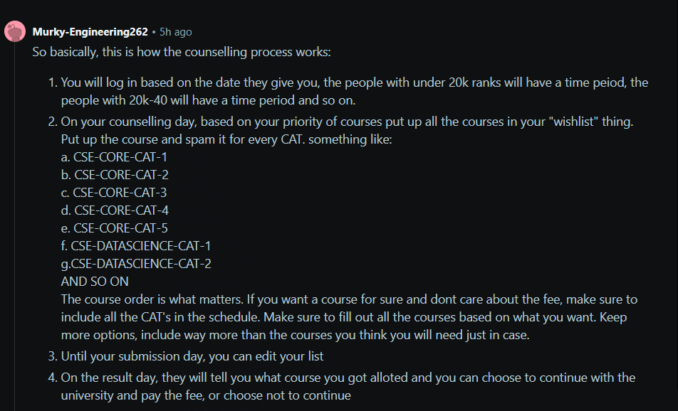VITEEE 2026 Counselling: Reddit Discussion