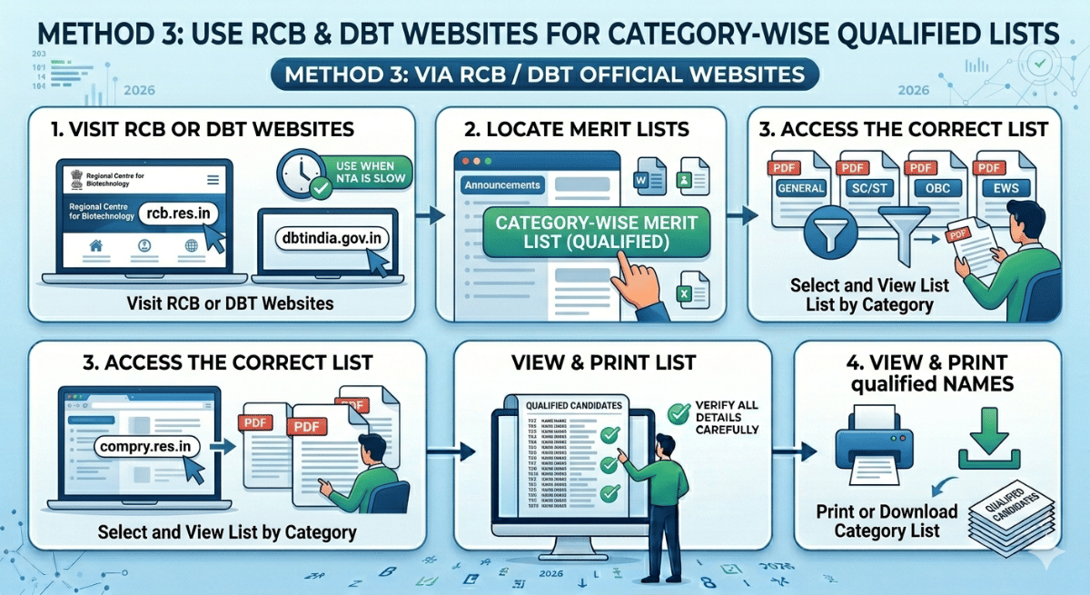 Method 3: Via RCB / DBT Official Websites