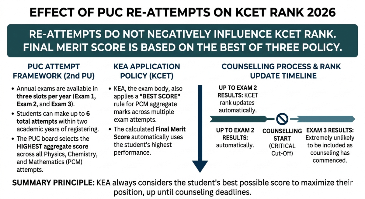 Will Re-attempt in PUC Affect KCET Rank 2026