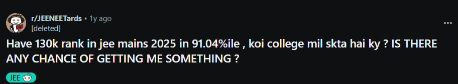 OBC vs General About JEE Main 2025 Reddit Discussion