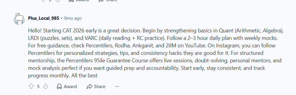 CAT Exam 2026 Preparation Strategy: Reddit Discussion