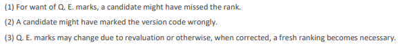 Given below are the reasons why a candidate may not get a rank after the results: