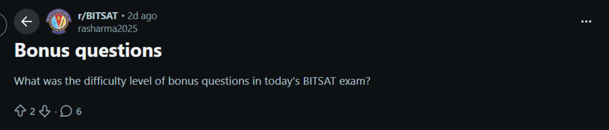 BITSAT Total Marks Including Bonus Questions: Reddit Discussions