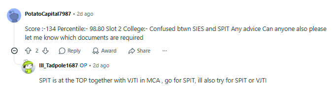 MAH MCA CET 2026 Expected Cutoff: Reddit Discussions