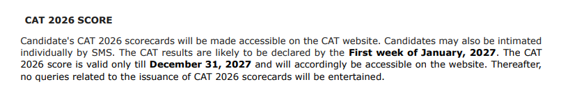 CAT 2026 Result Date