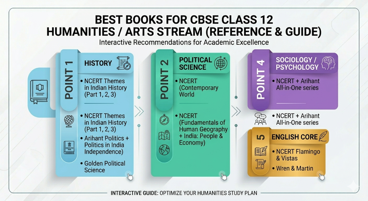 Best Books for CBSE Class 12 Humanities / Arts Stream