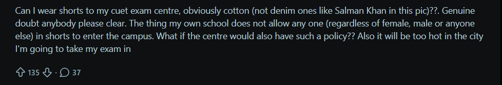 Can I Wear Half Shirt in CUET Exam 2026: Reddit Discussion