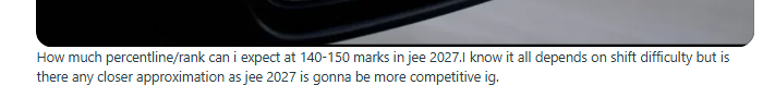 Reddit Discussion on JEE Main 2027 Marks vs Percentile 