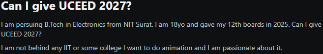 UCEED 2027 Reddit Discussion