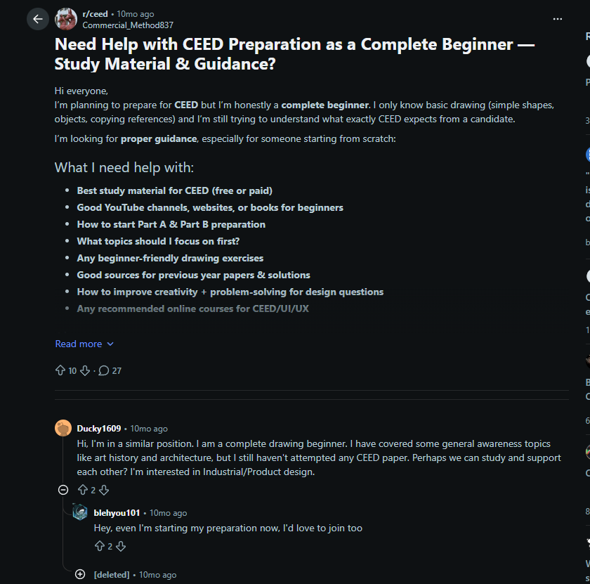CEED 2027 Preparation Reddit Insights