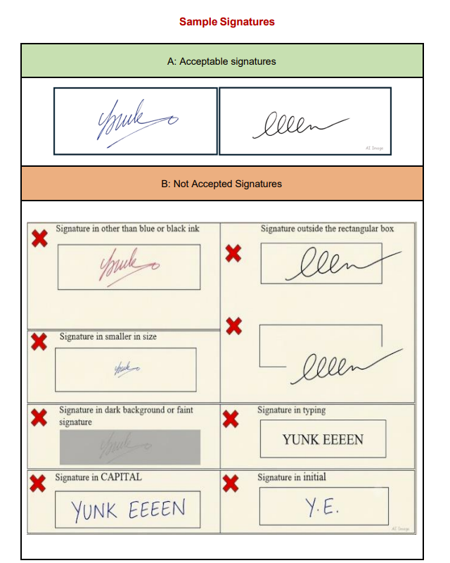 IIT JAM 2027 Application Form Fill Up: Sample Signature 