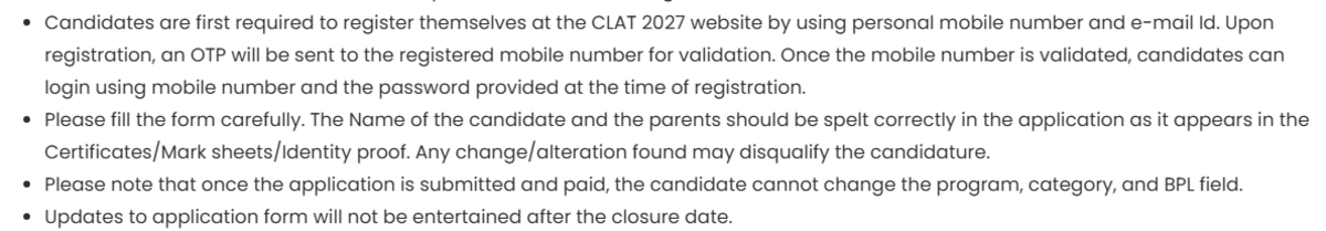 How to Fill CLAT PG 2027 Application Form - Step by Step