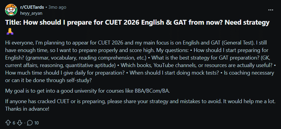  How to Score 200+ in CUET 2026 General Test : Reddit Discussion