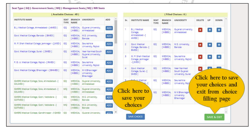 How to Fill Choices and Lock Preference for Gujarat NEET UG Counselling 2026