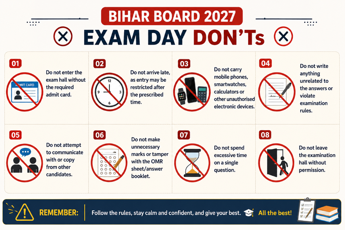 Bihar Board 2027 Exam Day Guidelines
