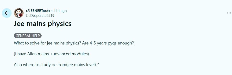 High Weightage Chapters for JEE Main 2027 Physics: Reddit Discussion