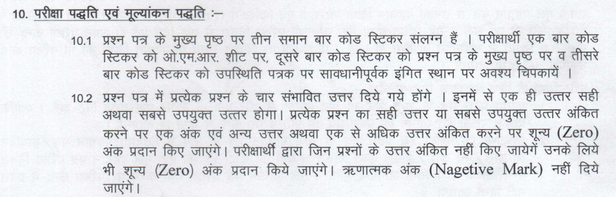 CG Pre B.Ed 2027 Marking Scheme