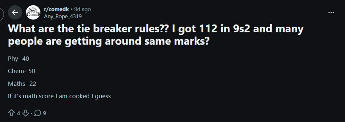 COMEDK 2026 Tie-Breaking Rules & Merit List : Reddit Discussion