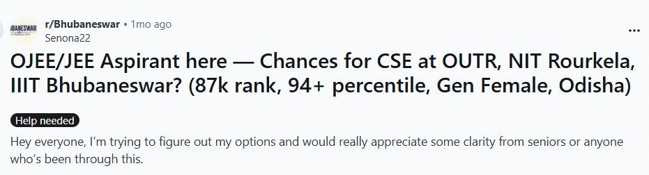 OJEE 2026 Category-Wise Qualifying Scores: Reddit Discussion