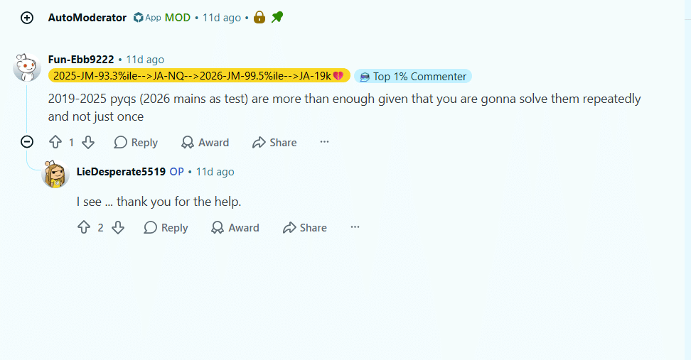 High Weightage Chapters for JEE Main 2027 Physics: Reddit Discussion