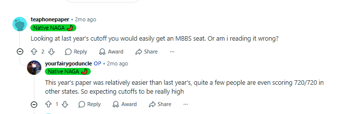 NEET Nagaland Counselling Cut-off 2026 ( Expected)