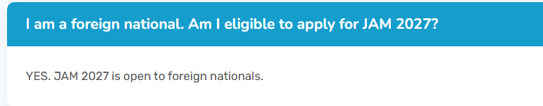 IIT JAM Eligibility Criteria 2027